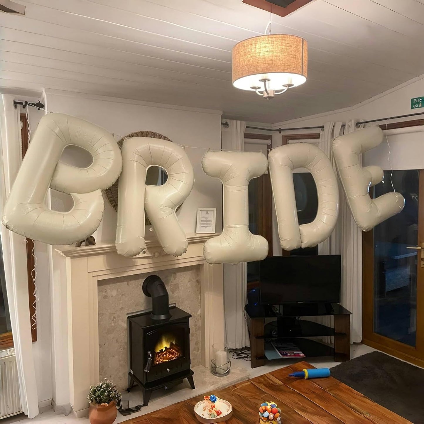 Hot40 Inch Beige BRIDE Balloons Bachelorette for Bridal Shower, Cream White Sand Bride Mylar Foil Banner Letter Sign, Bridal Balloon Banner for Wedding Engagement Bride To Be Party Favors Decorations