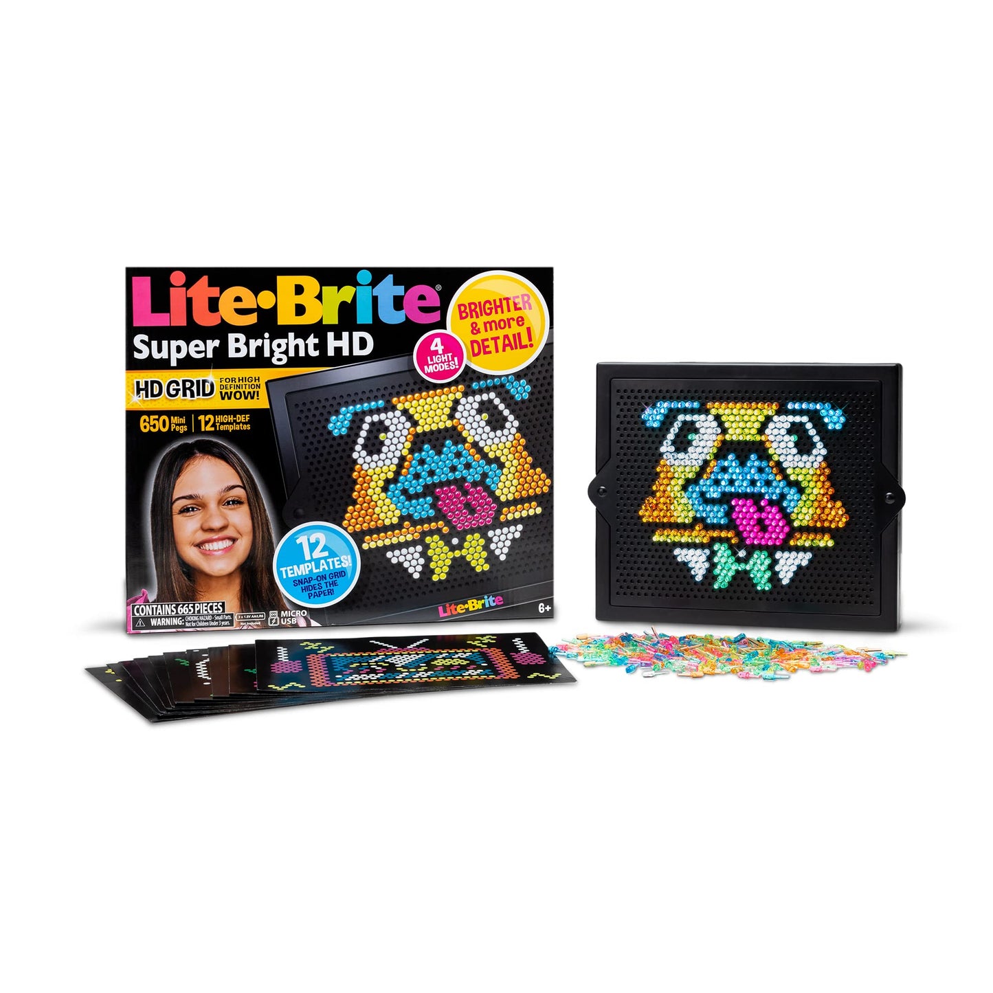 Hot Lite Brite Super Bright HD, Pokemon Edition - Creative Retro Light-Up Screen – Educational Play for Children, Enhances Creativity, Gift for Boys and Girls Ages 6+