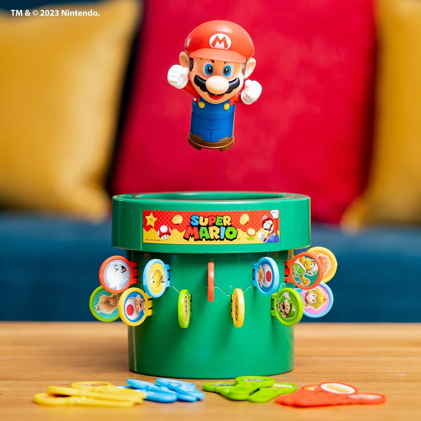 HotTOMY Pop Up Super Mario Game - Activities for Indoor Recess or Family Game Night - Officially Licensed Super Mario Toys for Kids - 2-4 Players - Ages 4 Years and Up