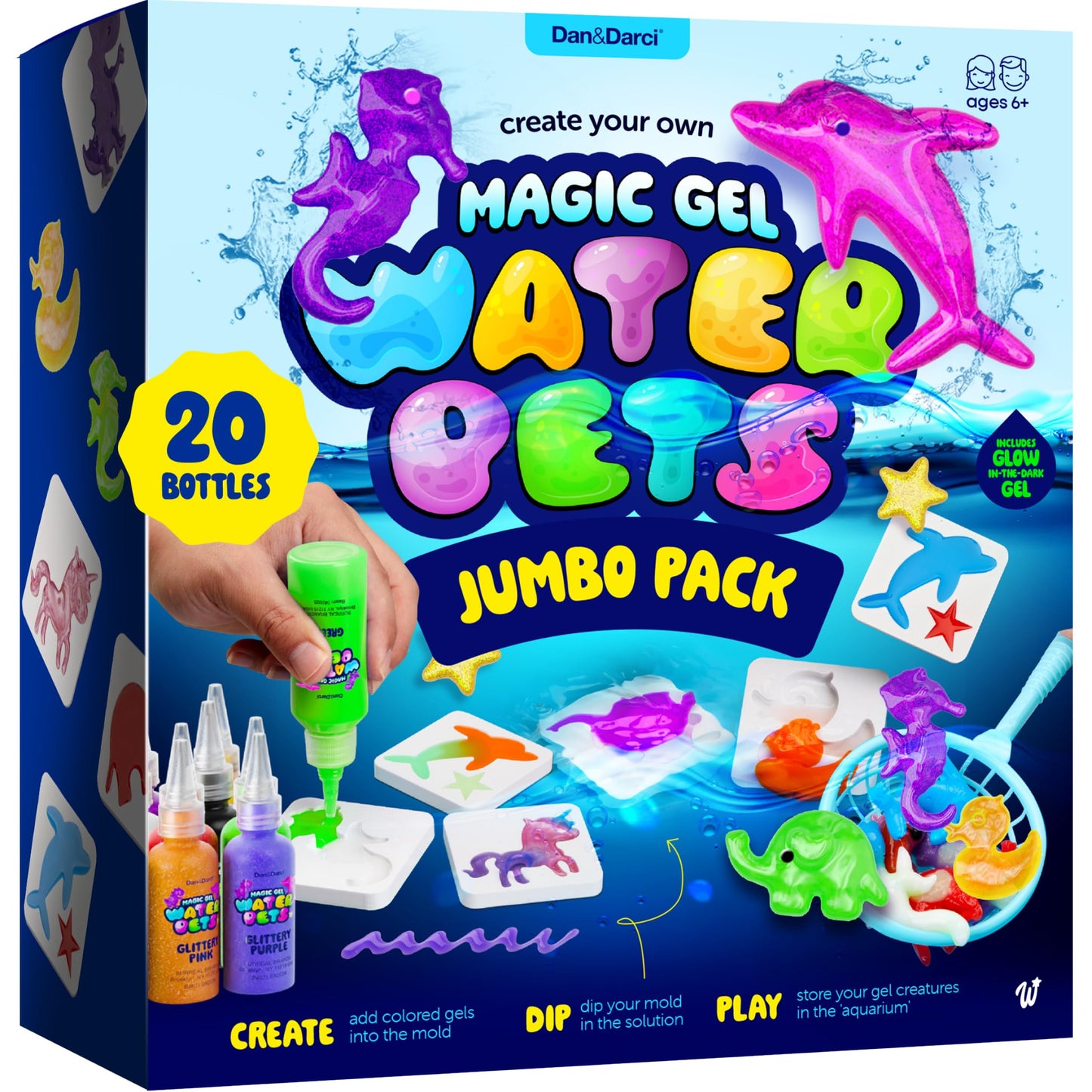 HotDan&Darci Aqua Fairy Water Gel Kit for Kids - Gifts for Girls - Magic Elf Toy Kits - Waters Pets - DIY Squishy Maker Set - Craft for Kids - Make Your Own Squishies Toys Crafts - Gifts for Boys & Girls