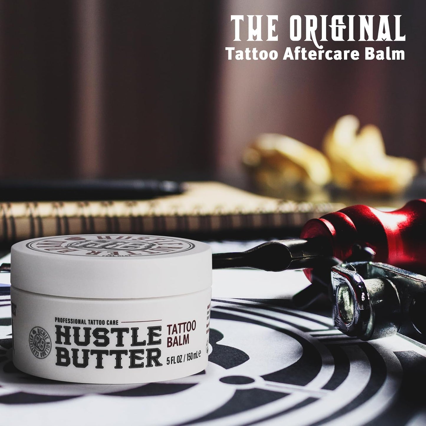 HotHustle Butter Tattoo Aftercare 5oz Tattoo Balm, Heals + Protects New Tattoos and Rejuvenates Older Tattoos - 100% Vegan Cream No-Petroleum