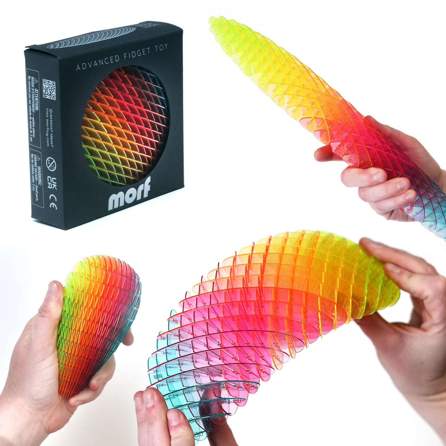 Hot Morf Fidget Worm Toy - Flexible 3D Sensory Slug Figgy Toy for Kids, Teens, and Adults – Stretchy, Quiet, Stress and Anxiety Relief, Focus - For Play, School, Work Gifts, Great For Classroom and Office