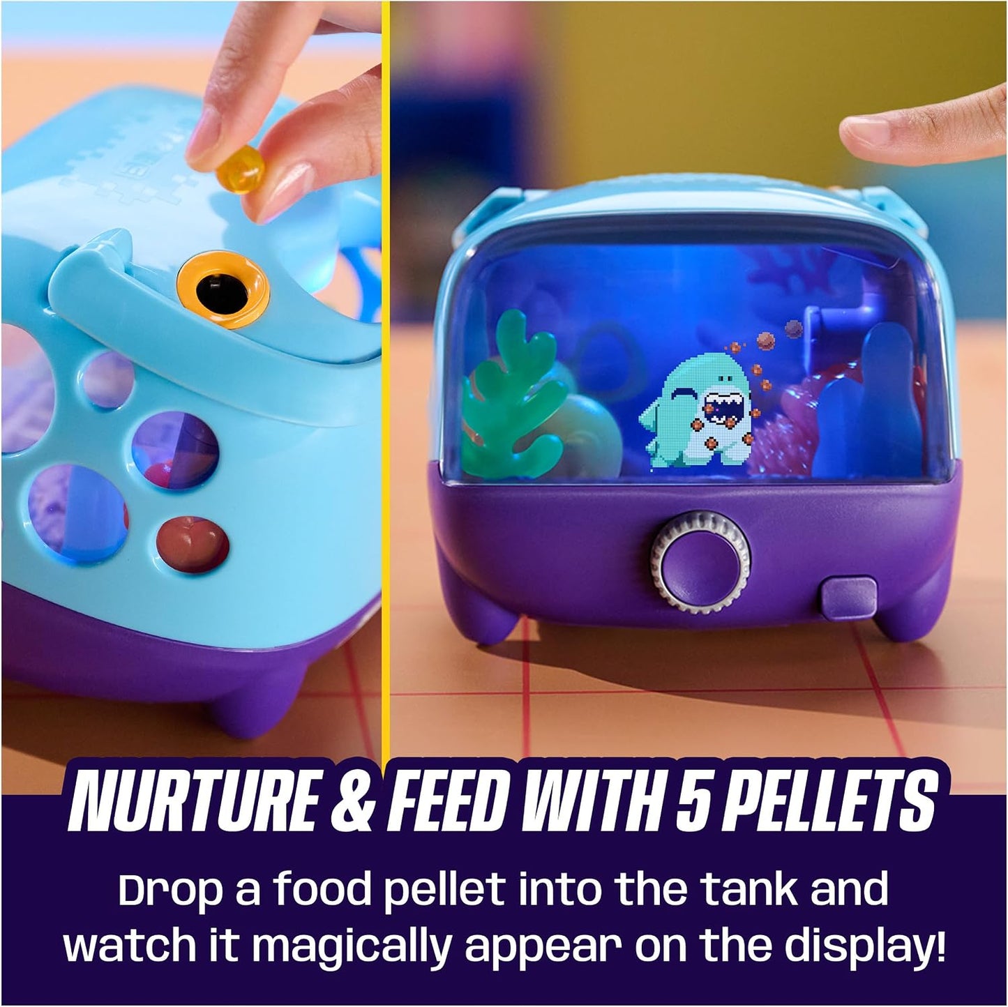 Hot BITZEE Aquarium Interactive Fish Tank Toy & Digital Pet, Ages 5+ | Nurture 30 Virtual Fish, Reacts to Touch, Customize with LED Lights, Screen-Free Responsive Play, Birthday Gift for Kids