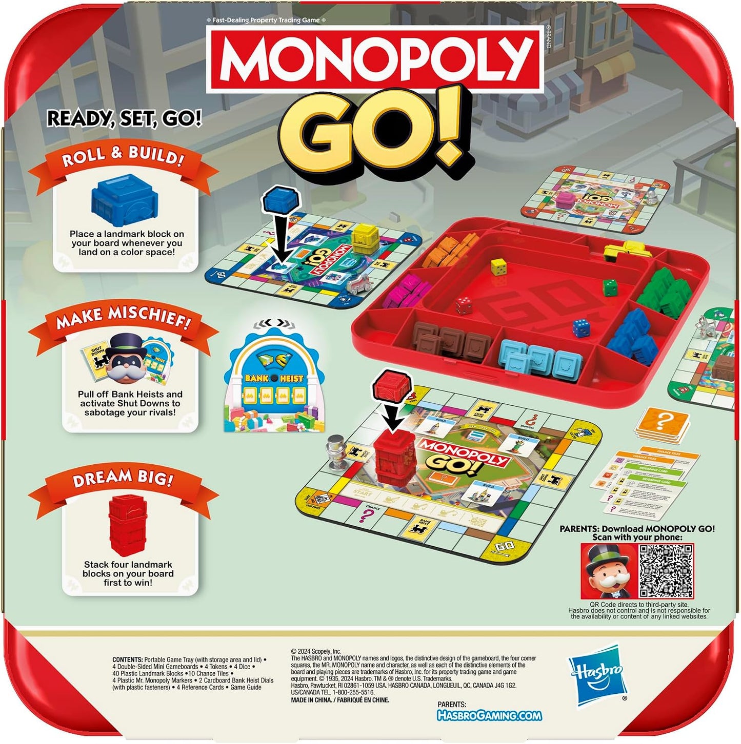 Hot Monopoly GO! Board Game | Inspired by The Popular Mobile Board Game | Ages 8+ | 2-4 Players | 15 Mins. | Family Games | Travel Games for Kids and Adults