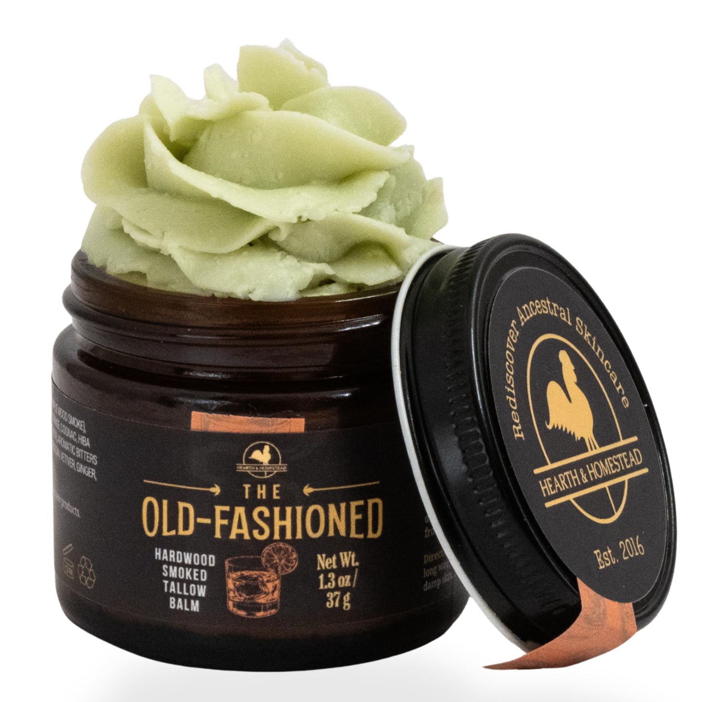 HotHearth & Homestead Whipped Beef Tallow for Skin & Face - 100% Grass Fed, Eczema Cream & Body Butter - Organic Olive Oil, Calendula & Rose - Lotion & Hand Moisturizer for Dry Skin, Unscented, 1.3oz