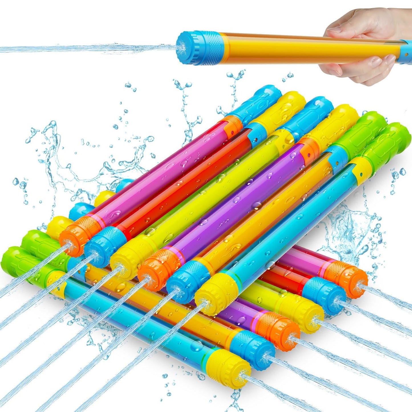 Hot Water Gun Squirt Toys for Kids Adults: Shoot Up to 40 Feet - Outdoor Super Blaster Water Guns for Kids Age 3-4-5-8-12 Bulk - Fun Water Squirter Toy for Swimming Pool Beach Summer Outside Party Games