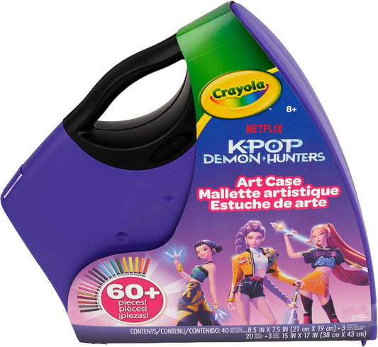 HotCrayola Kpop Demon Hunters Art Case (40+pcs), Coloring & Sticker Craft Kit, Gift for Kids & Teens, Travel Activity Set, Ages 8+