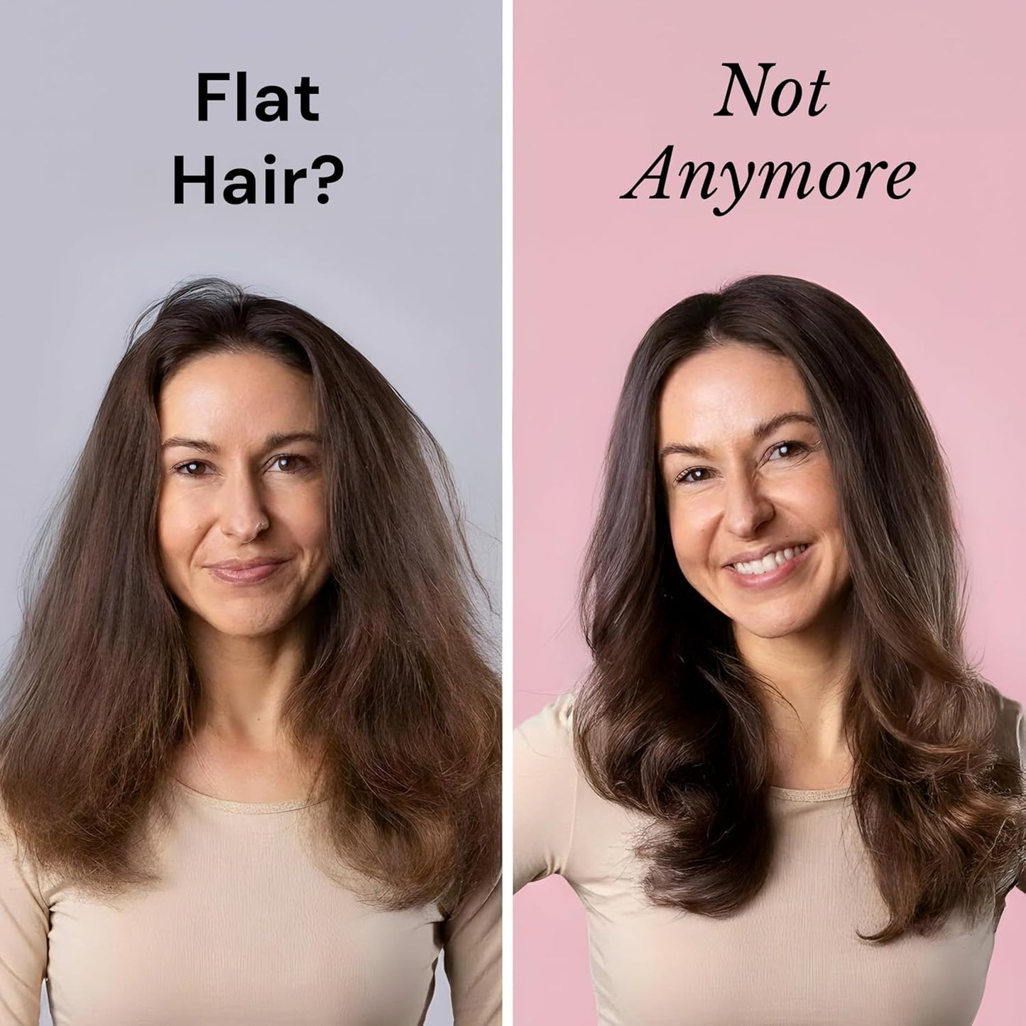 HotL'ANGE HAIR Le Volume 2-in-1 Titanium Blow Dryer Brush | Frizz Control Blowout Hair Dryer Brush For Drying And Straightening | Volumizing Hot Air Styler For All Hairstyles | Oval Barrel | Blush - 75mm