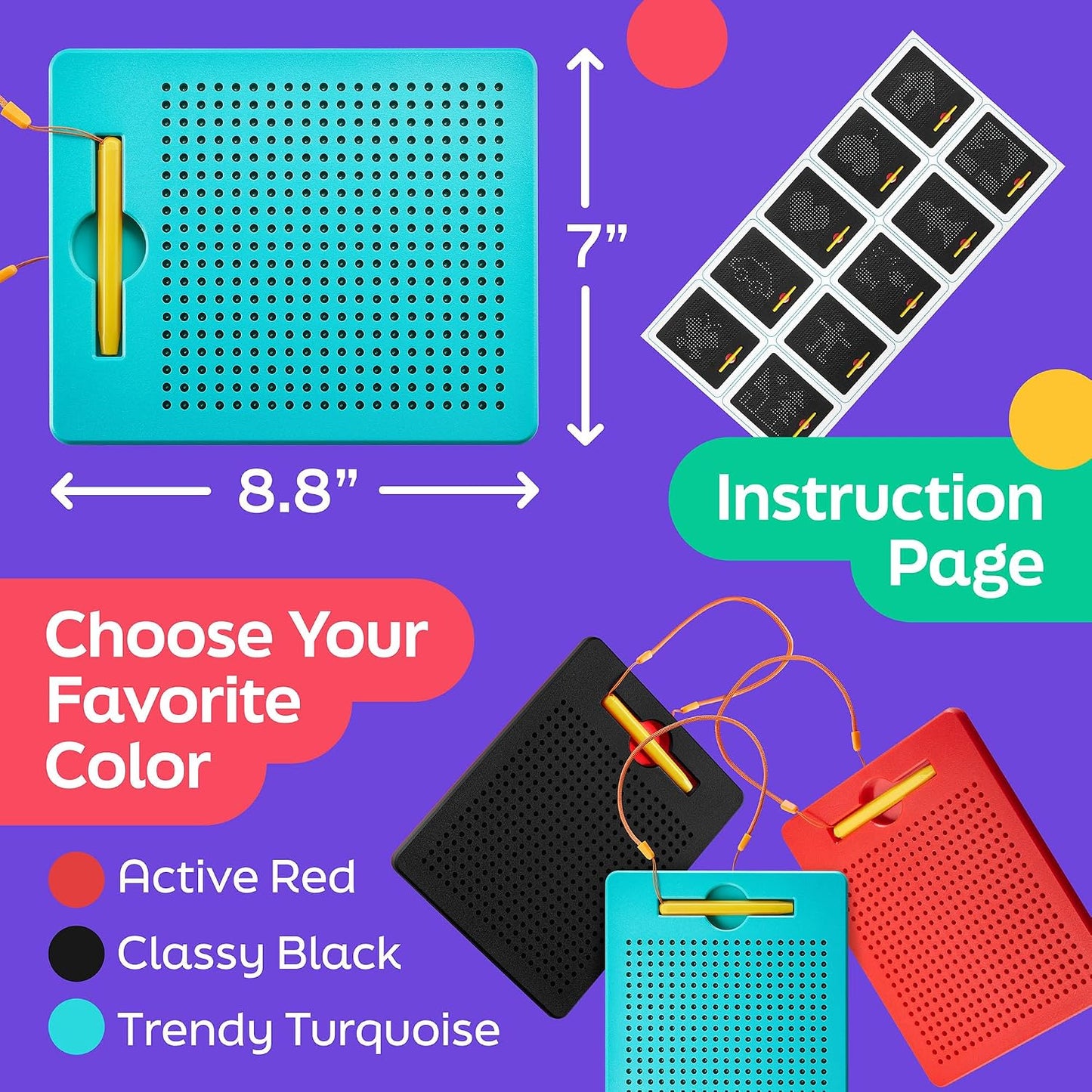 Hot AYNAT FUN Magnetic Drawing Board for Kids & Toddlers with Beads and Magnet Stylus Pen - Magnetic Tablet Toy for Airplane & Car Ride Activities for Kids