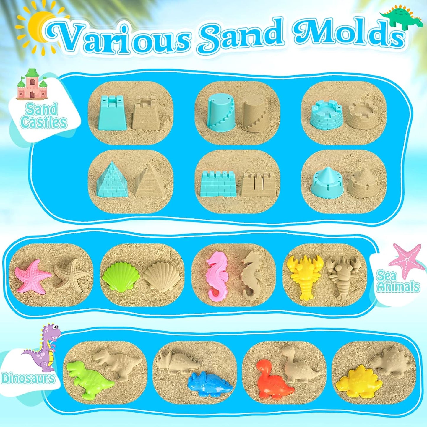 HotCollapsible Beach Toys for Kids Toddlers, Collapsible Sand Bucket and Shovels Set with Mesh Bag,Travel Sand Castle Building Kit, Sandbox Toys, Foldable Beach Essentials for Toddlers Kids Age 3-10 ﻿