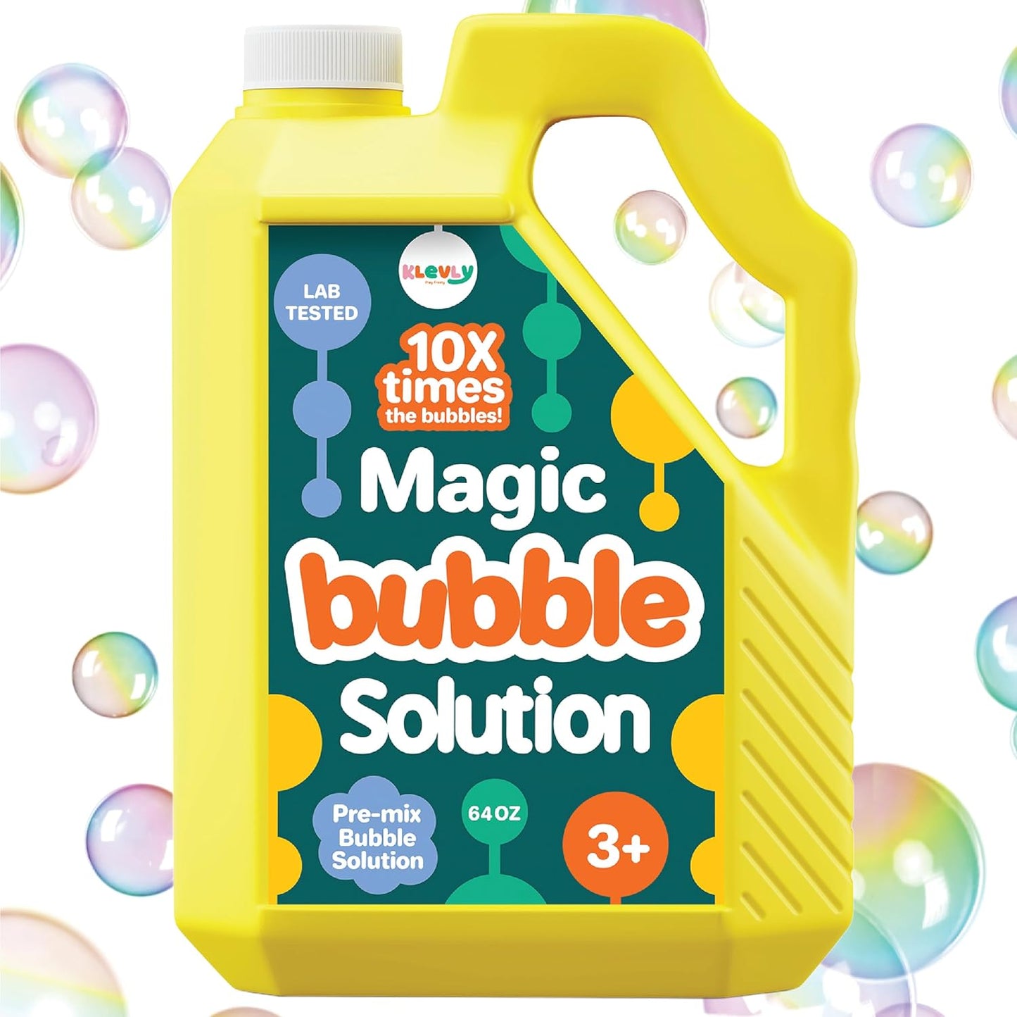 Hot64 oz Iridescent Bubble Solution Refill | Non-Toxic Pre-Mix Bubble Refill Solution No Mixing or Measuring Required | Bubbles for Kids | Bubbles Bulk | Bubble Machine Solution | Giant Bubble Solution