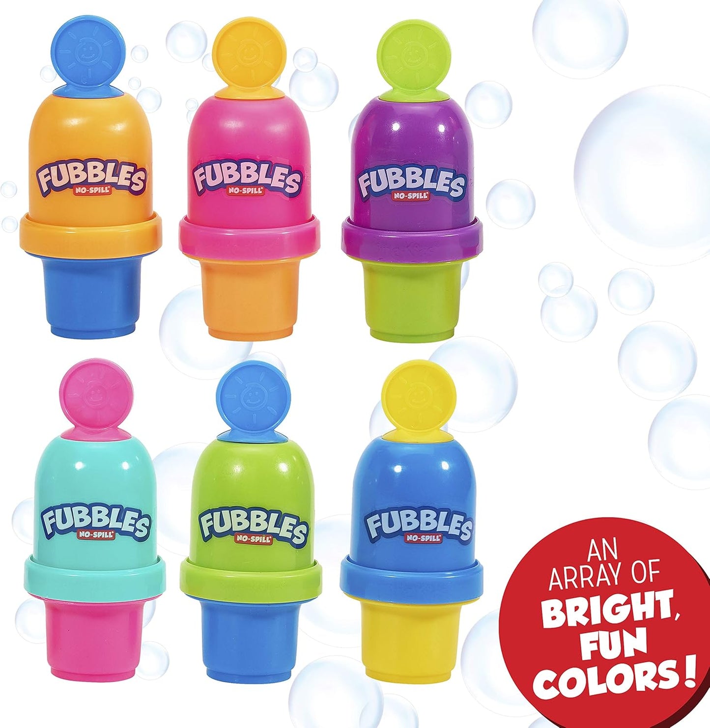 Hot Little Kids Fubbles No-Spill Mini Bubble Tumbler (3 Pack), Multi (99630)