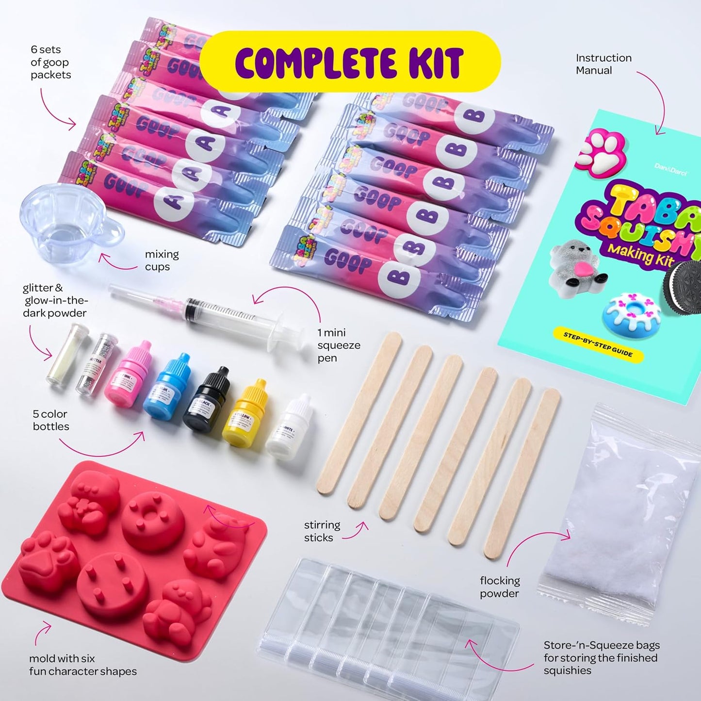 HotTaba Squishy Making Kit for Kids - Gifts for Girls - Kids Crafts - 6 7 8 9 10 11 12 Year Old Girl Birthday Gift - Squishies Craft Kits - Arts and Crafts for Kid for 8-12 - Toys for Girls