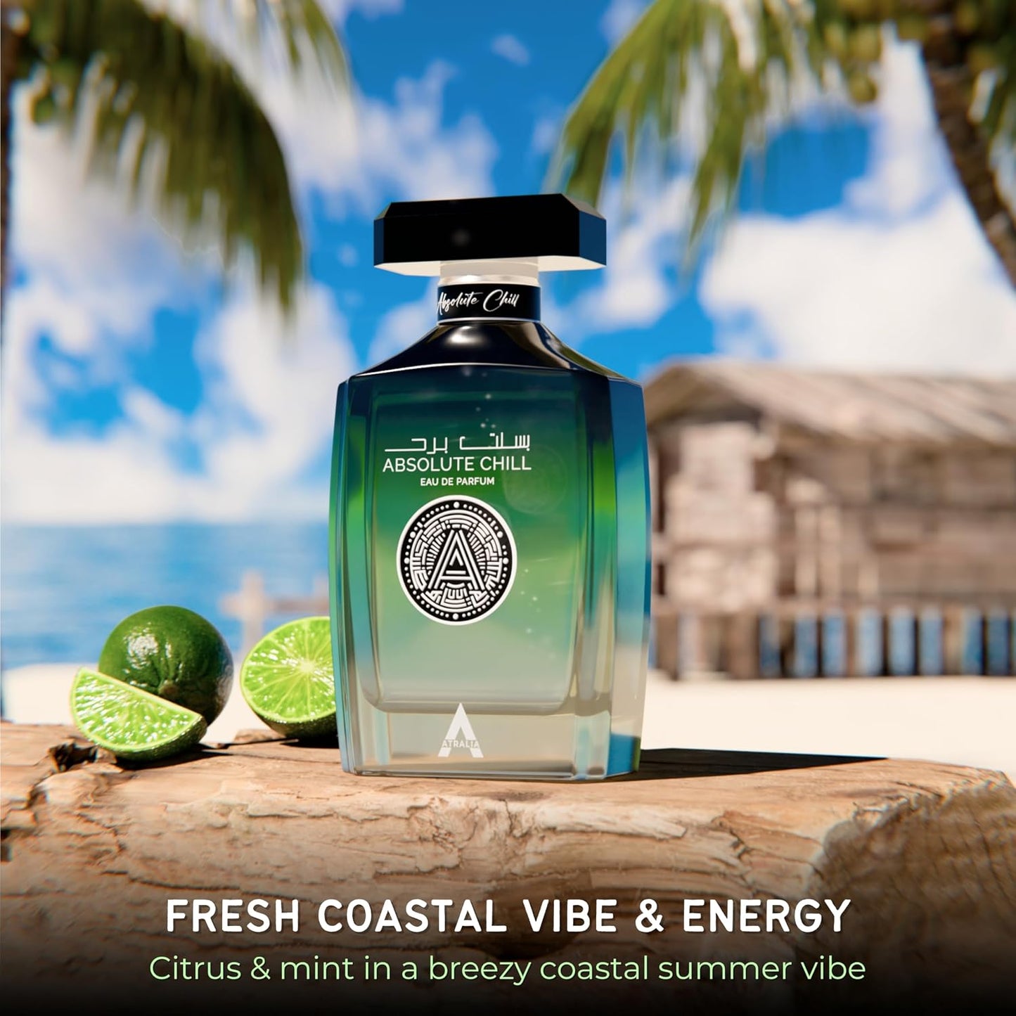 Hot Atralia Absolute Chill 100ml EDP – Citrus Mint Perfume for Men & Women | Green Lemon, Mint, Orange, Blackcurrant | Summer Fresh Long-Lasting Fragrance
