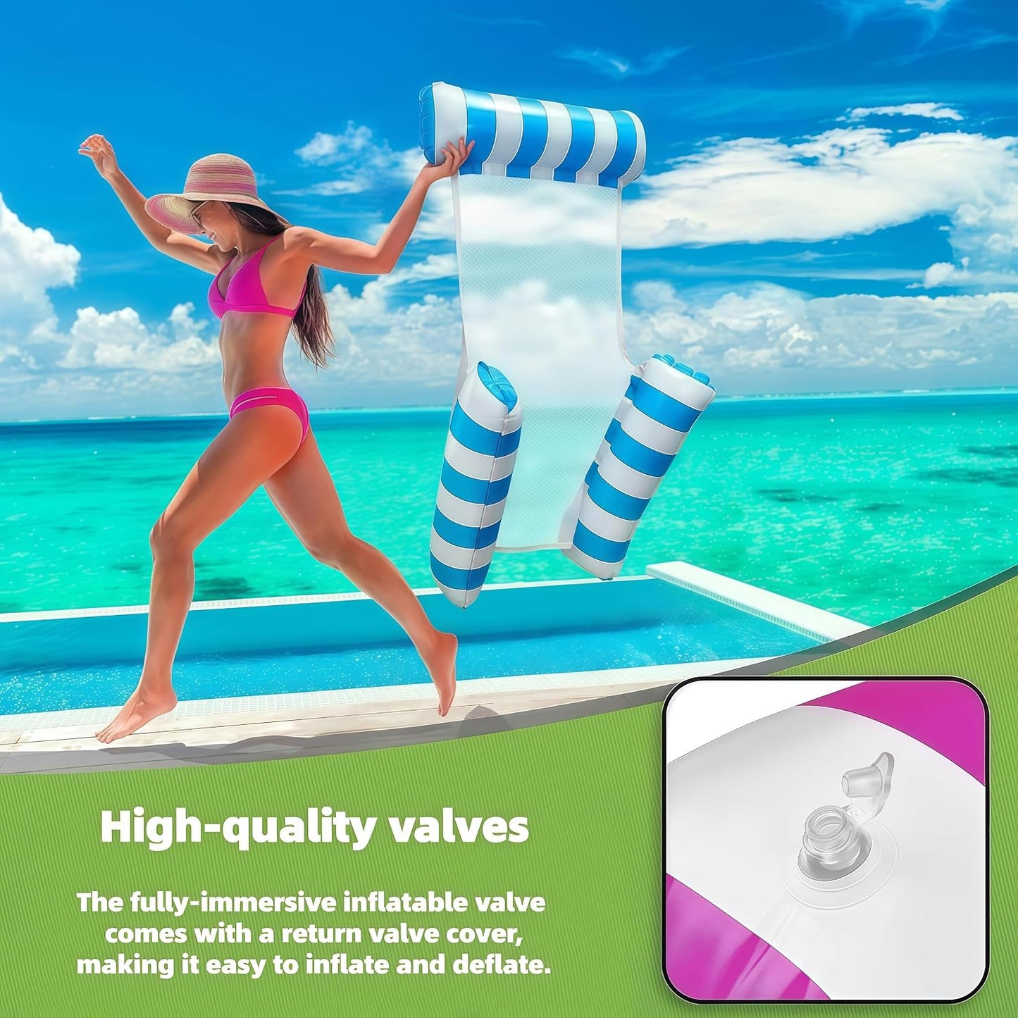 Hot3 Pack 300 LB Pool Floats,Inflatable Pool Float Chair for Adults Swim Floating Party Vacation Fun and Rest