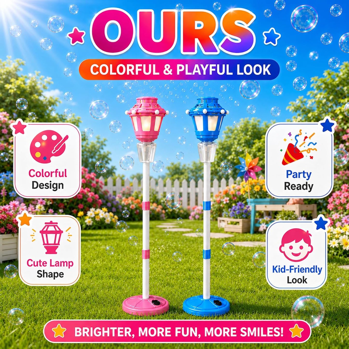 Hot 2Pack Bubble Machine for Kids, Rechargable Bubble Maker Bubble Toys with Light, Outdoor Battery Bubbles Blower Machine for Wedding Birthday Party