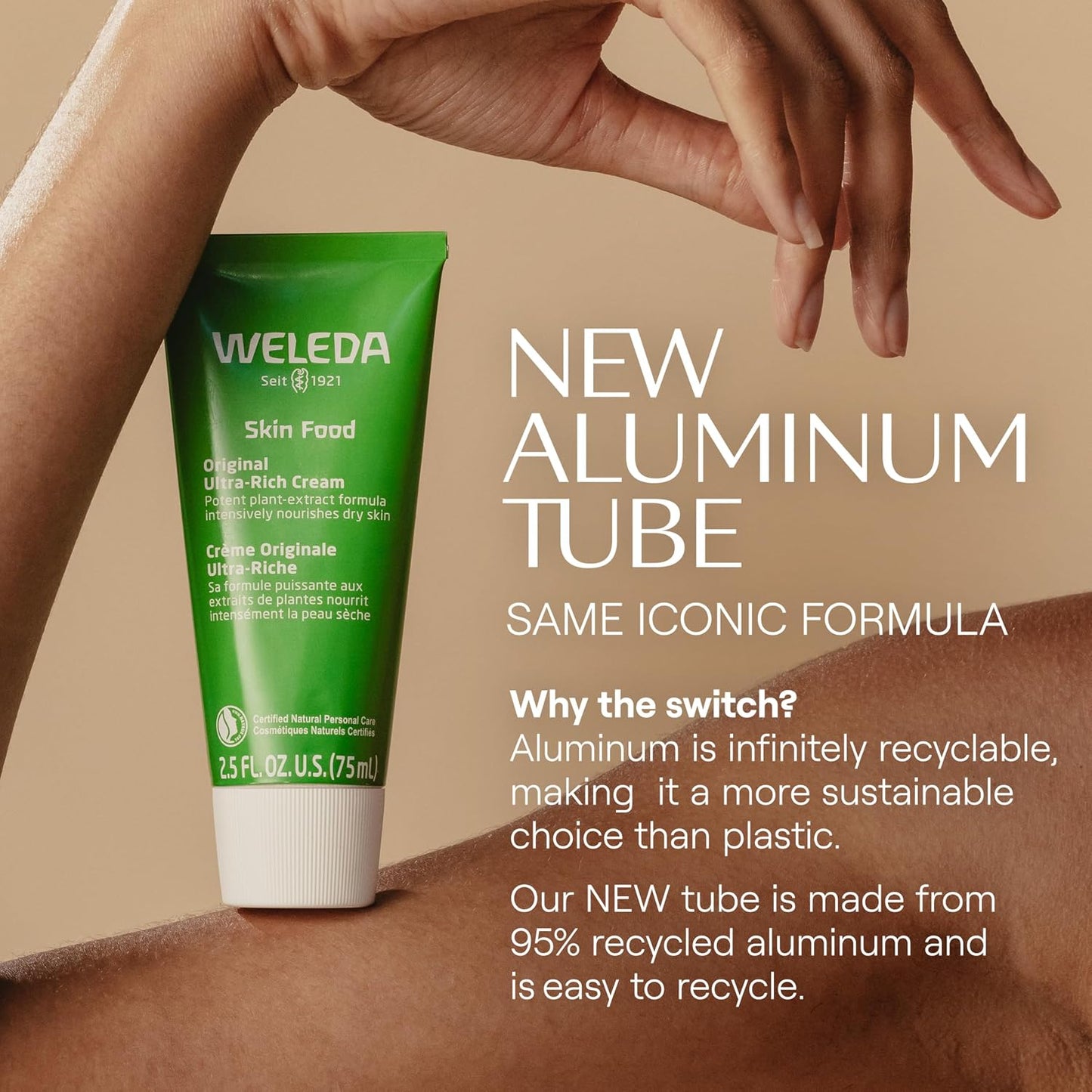 HotWeleda Skin Food Original Ultra-Rich Body Cream 2.5 Fluid Ounce, Plant Rich Hydrating Moisturizer with Pansy, Chamomile and Calendula