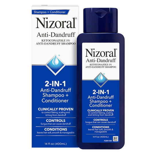 HotNizoral 2-in-1 Anti Dandruff Shampoo and Conditioner, 14 Fl Oz, 1% Ketoconazole