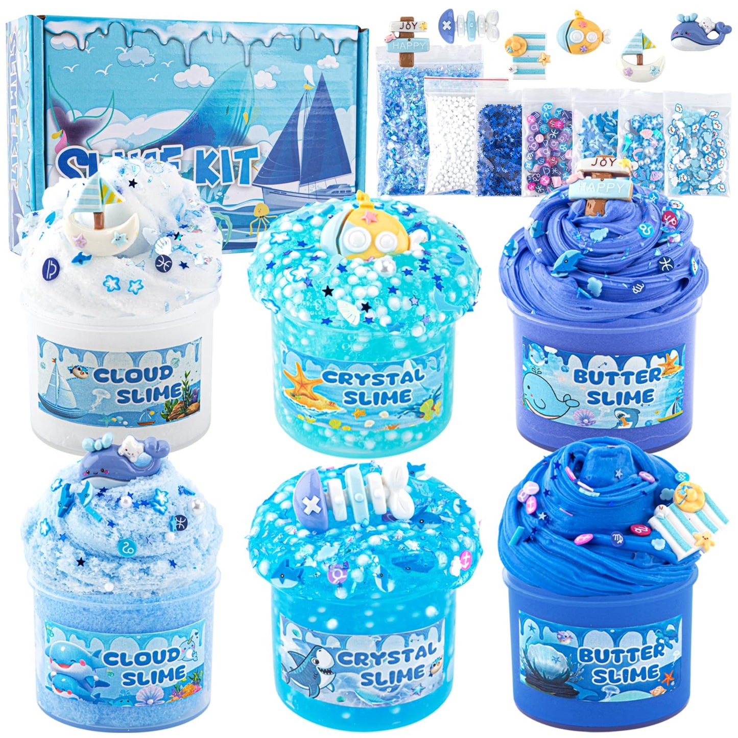 Hot6 Pack Slimes, Pink Slime Kids, Cloud Slime kit for Girls Ages 8-12, Toys for Girls and Boys, for Kids Slime Set Party kit Goodie Bag Stuffers, 4 5 6 7 8 9 10 Year Old Girl Birthday Gift Cute Stuff