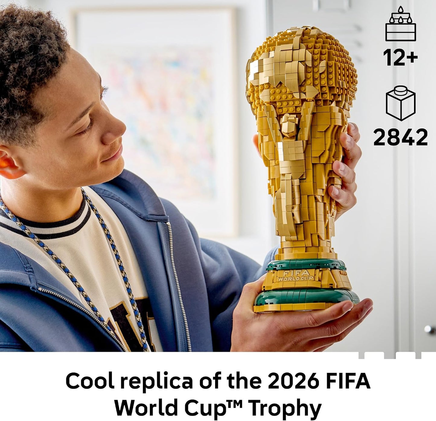 HotLEGO Editions FIFA World Cup Official Trophy Building Set - Kit for Display in Bedroom, Home Office, Book Shelf - Soccer Fans Collectible - W/World Cup 2026 Minifigure - Gift for Birthdays - 43020