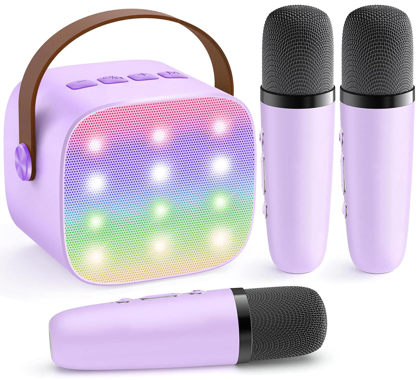 HotYLL Karaoke Machine for Kids, Portable Mini Speaker with 2 Wireless Microphones, TOP Kids Gifts for Girls Ages 3, 4, 5, 6, 7, 8, 9, 10+ Years Old, 4-12th Birthday Singing Present Toy Party (Purple)