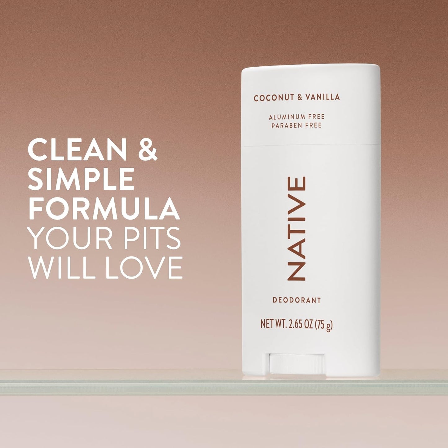 HotNative Deodorant Contains Naturally Derived Ingredients, 72 Hour Odor Control, Deodorant for Women and Men, Aluminum Free, Coconut & Vanilla 2.65oz