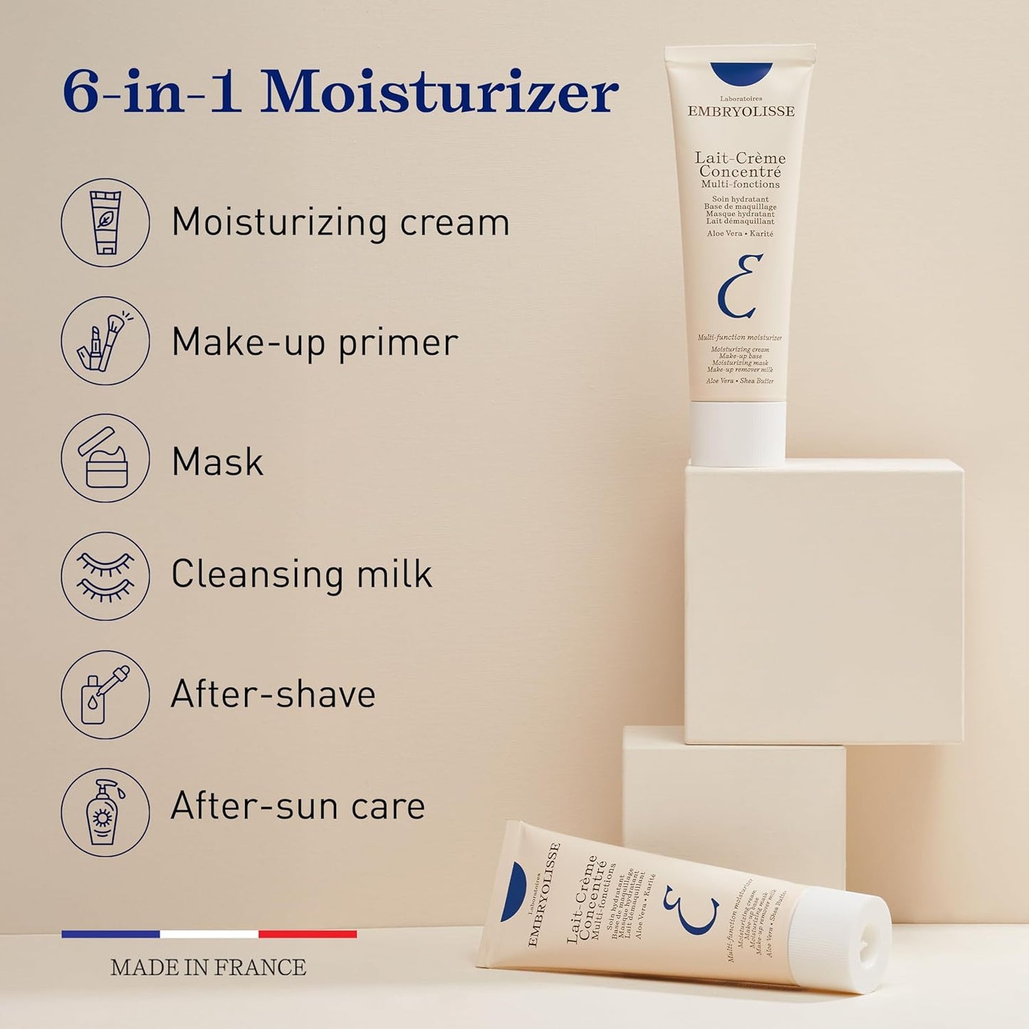 HotEmbryolisse Lait-Crème Concentré Face Moisturizer and Makeup Primer, French Face Cream With Shea Butter & Aloe Vera, 2.54 Fl Oz