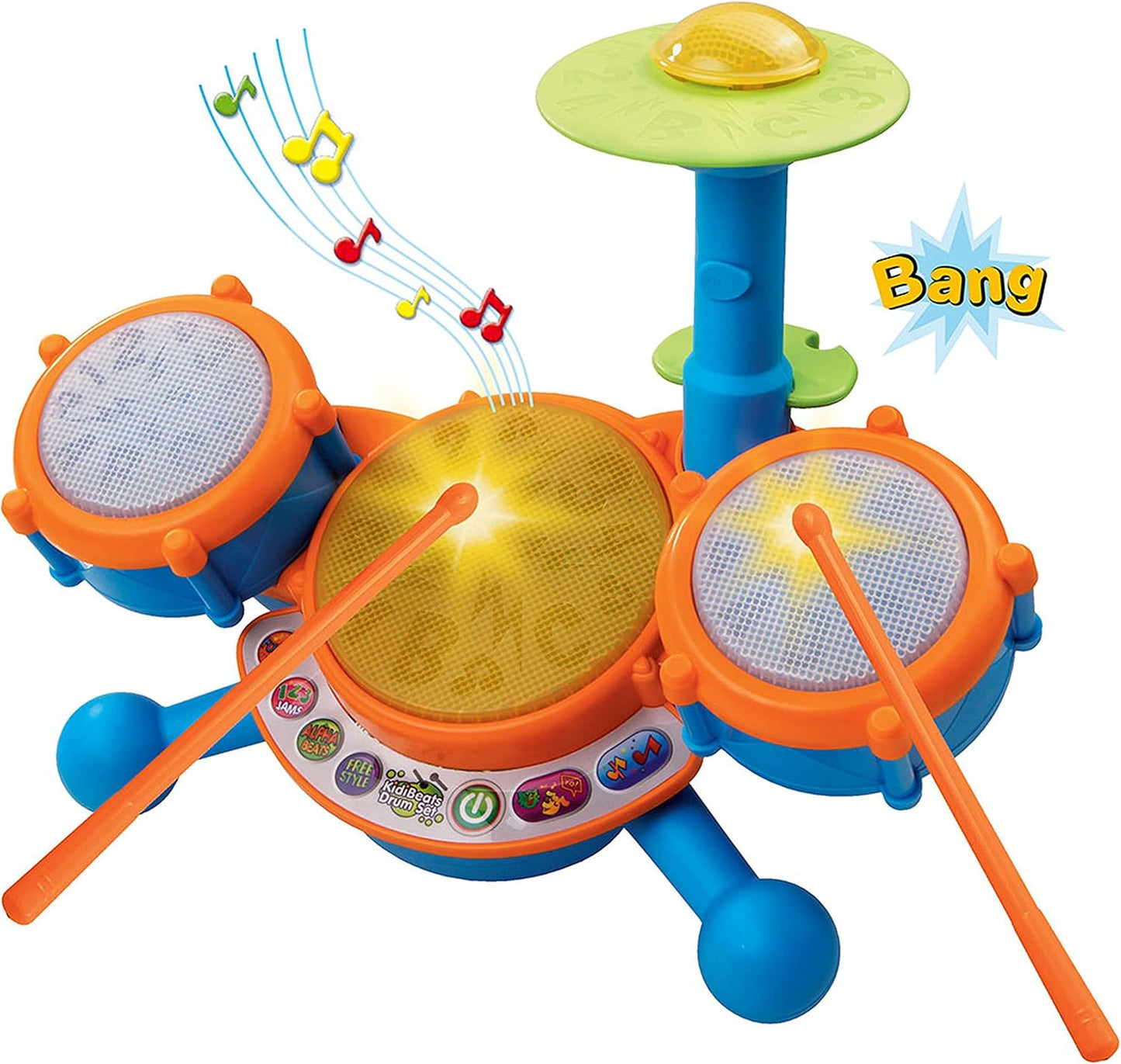 HotVTech KidiBeats Drum Set (Frustration Free Packaging), Orange