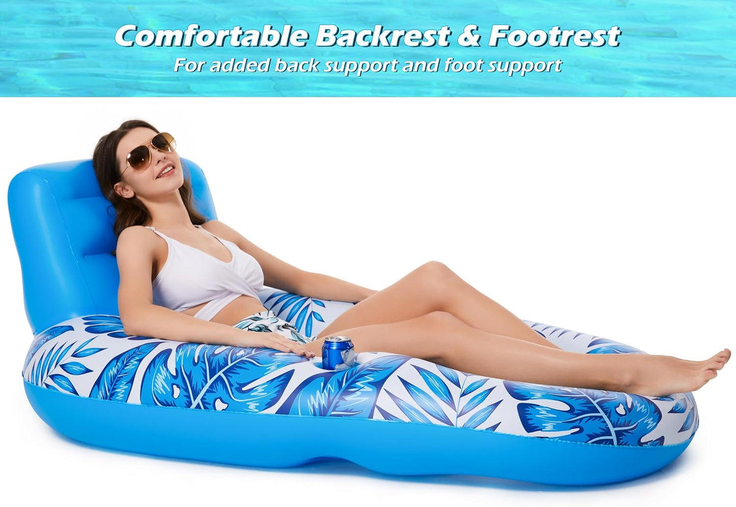 HotJasonwell Inflatable Pool Float Adult - Pool Floaties Lounger Floats Raft Floating Chair Water Floaties for Swimming Pool Lake Lounge Float with Cup Holders Beach Pool Party Toys for Adults