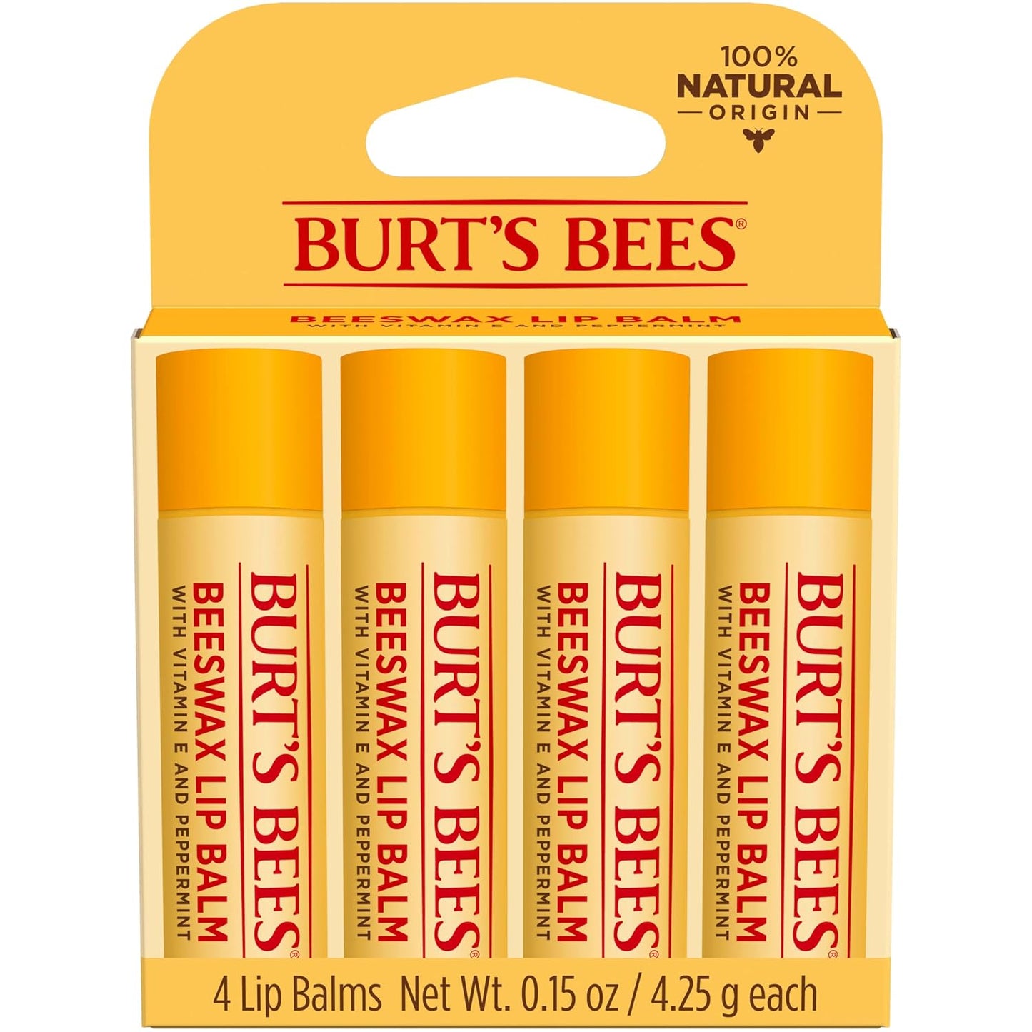 HotBurt's Bees 100% Natural Moisturizing Lip Balm (Original Beeswax)