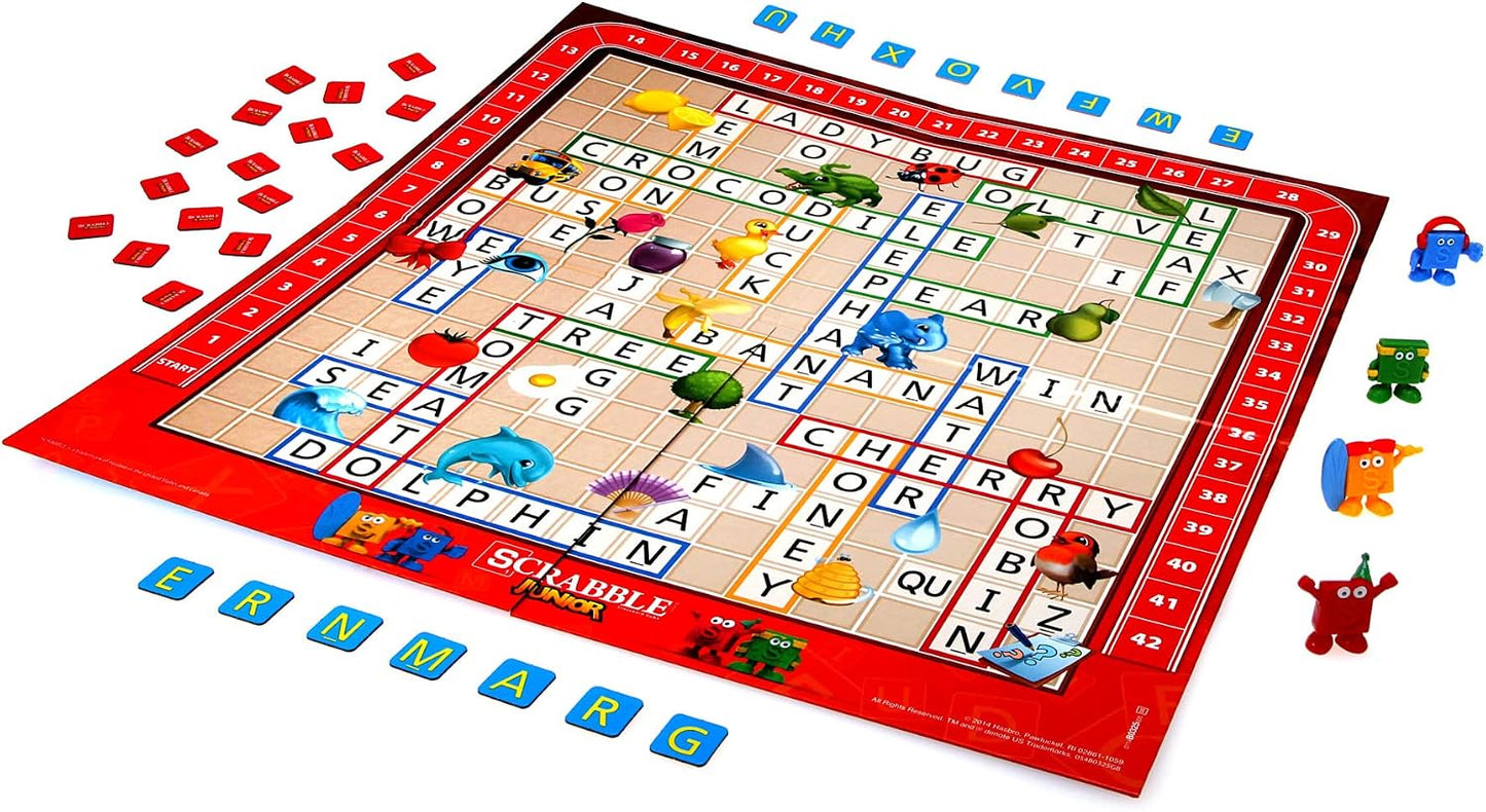 Hot Hasbro Gaming Scrabble Junior Board Game | 2-4 Players | Family Educational Word Games for Kids | Back to School Gifts for Classroom | Ages 5+