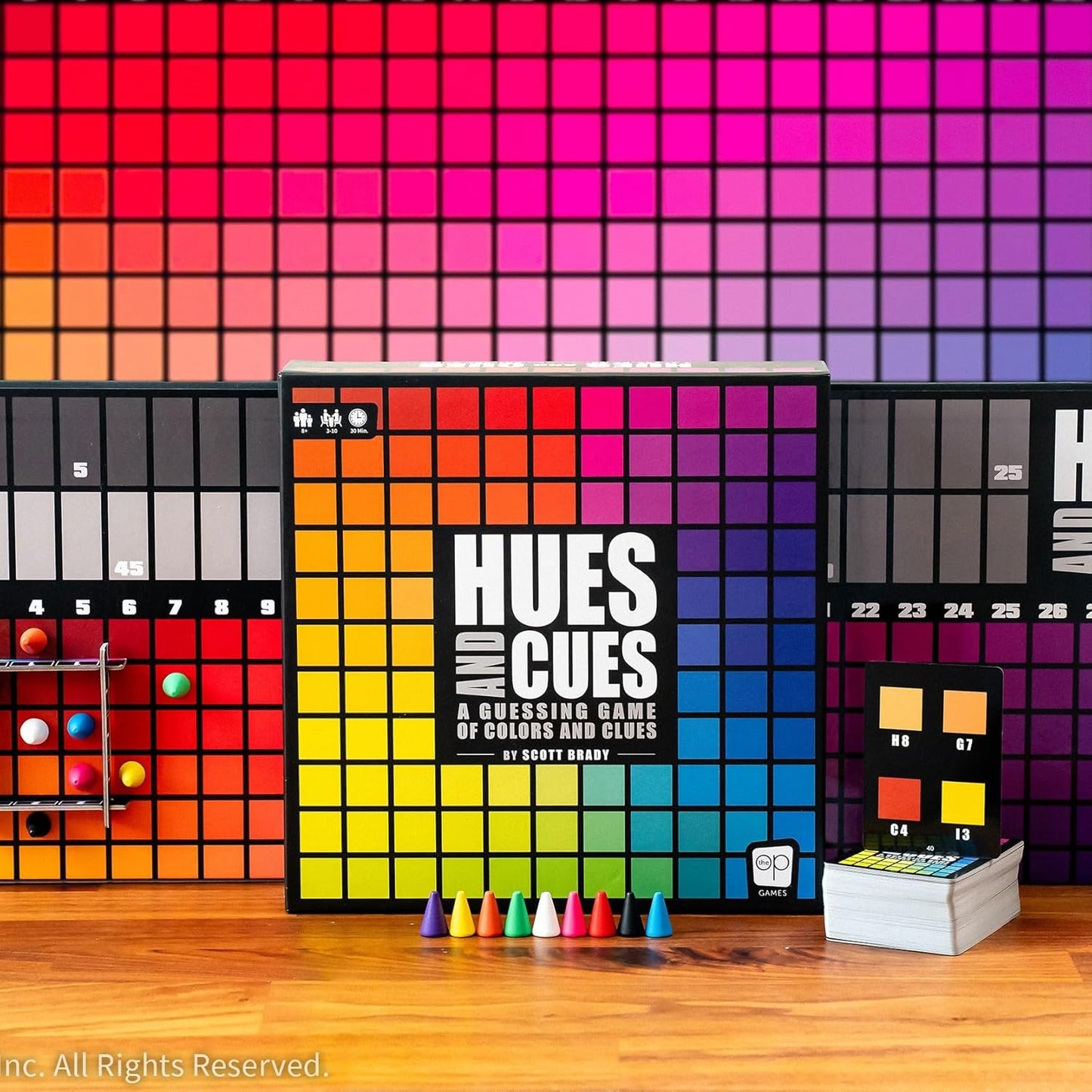 HotHUES and CUES - Vibrant Color Guessing Board Game for 3-10 Players Ages 8+, Connect Clues and Guess from 480 Color Squares