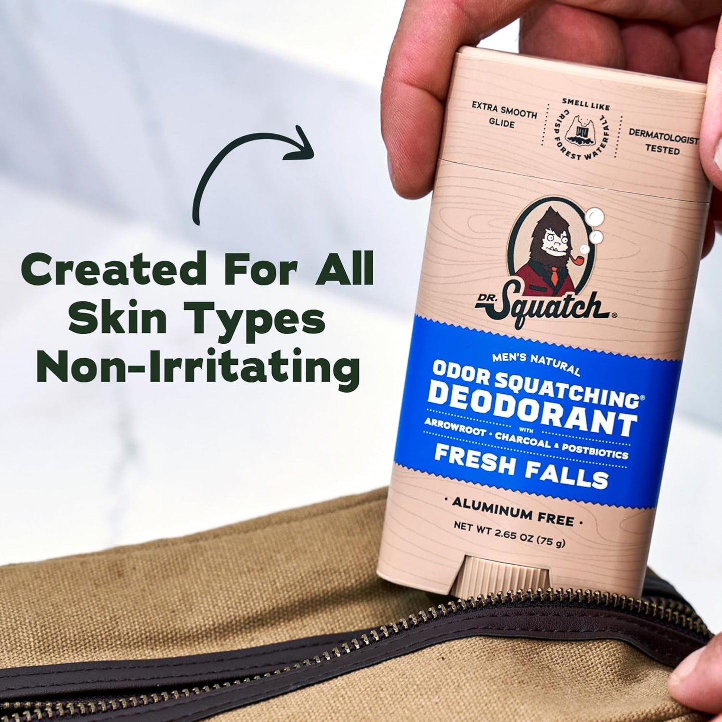 HotDr. Squatch Natural Men’s Deodorant – Aluminum Free Natural Deodorant Men with Charcoal & Postbiotics for 72-Hour Odor Protection – Fresh Falls, 2.65oz Stick (3-Pack)