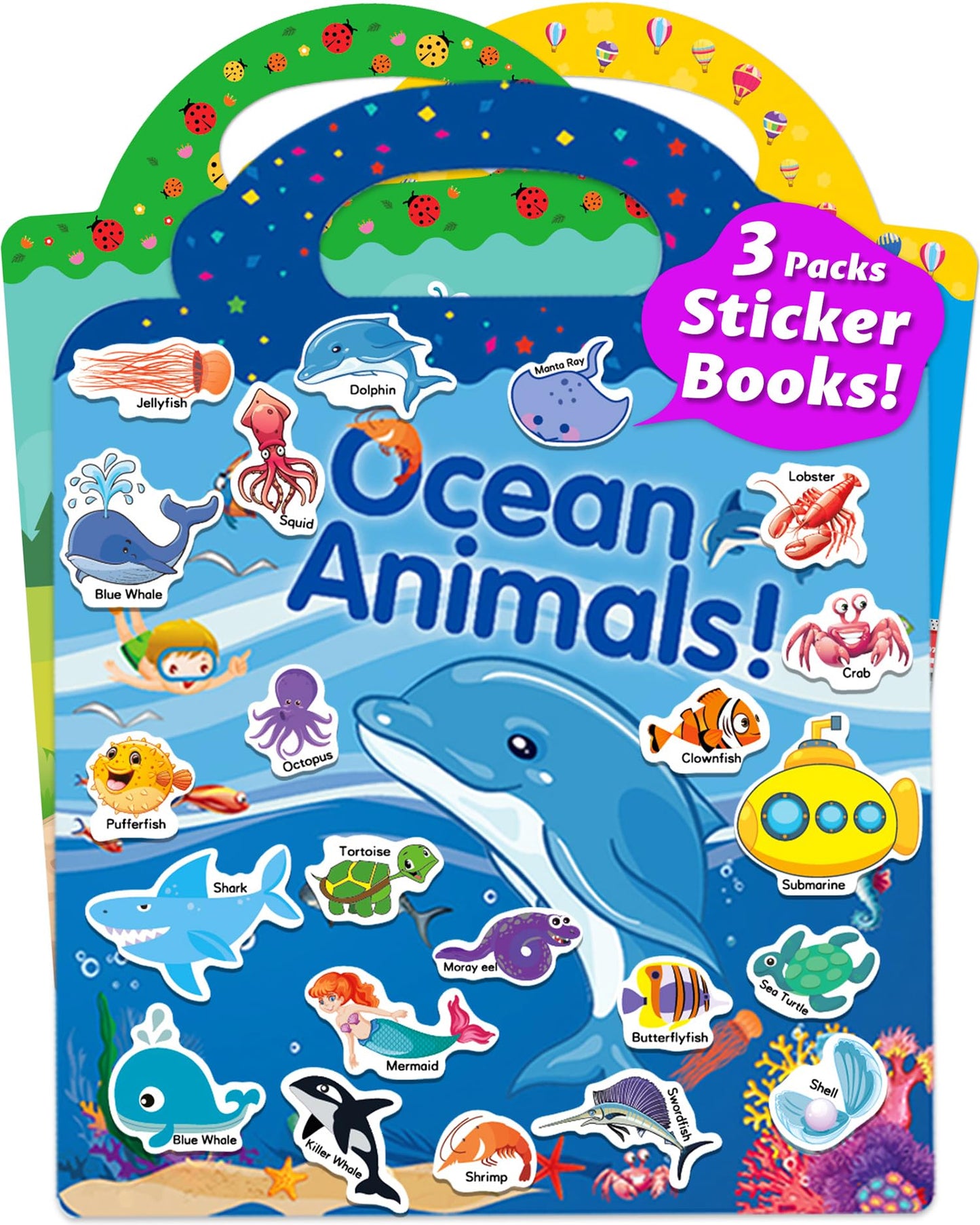 HotWalenced Reusable Sticker Book for Toddlers, Stickers for Kids, Toddler Sticker Book, Toddler Craft Activities, Toddler Travel Toys Boy Girl Birthday Gifts