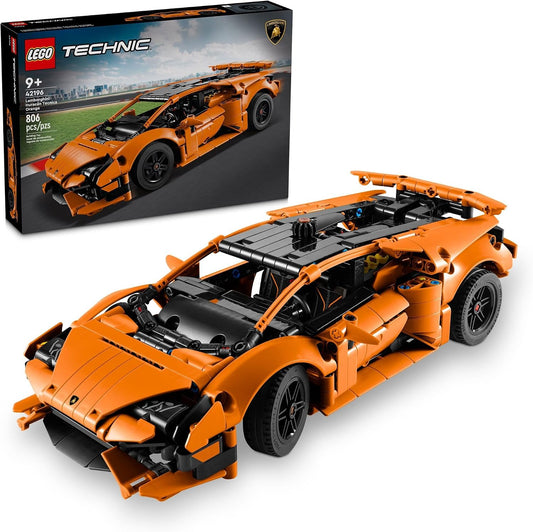 HotLEGO Technic Lamborghini Huracán Tecnica Orange Toy Cars - Building Toys for Kids, Boys & Girls, Ages 9+ - Lamborghini Toy Car W/ V10 Engine & Steering - Gift Ideas for Birthdays - 42196