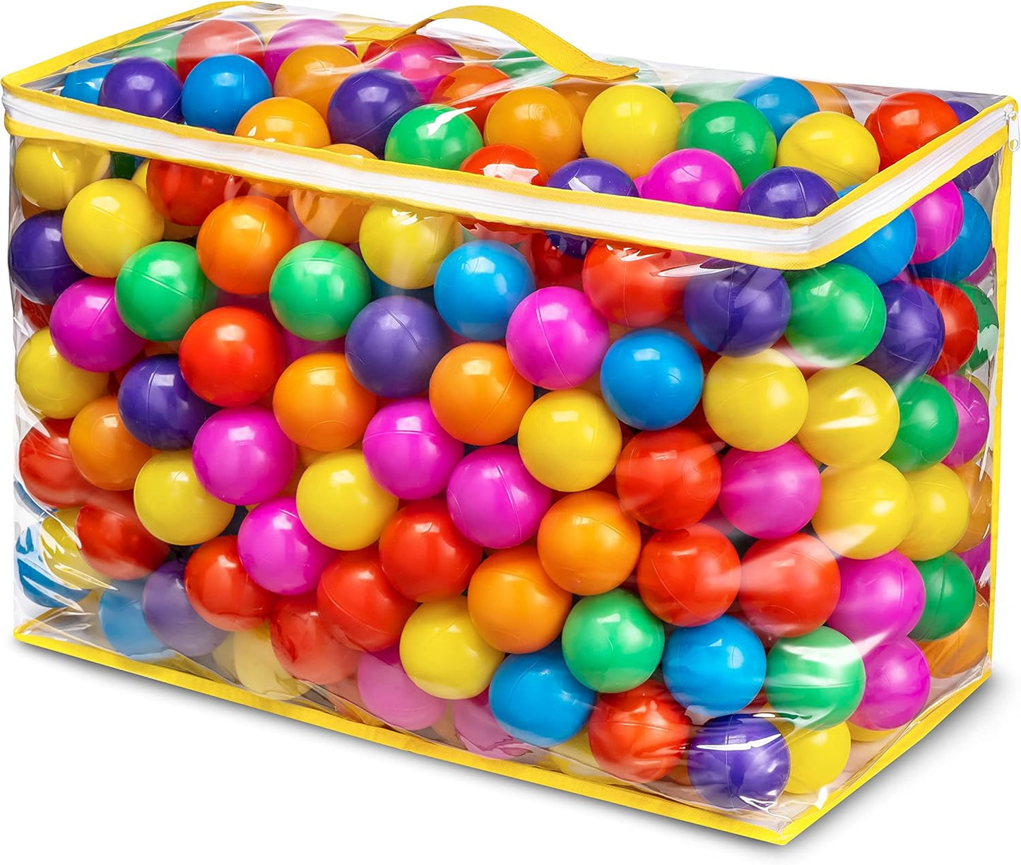 HotHovenlay Ball Pit Balls Phthalate Free BPA Free Crush Proof Plastic - 7 Bright Colors in Reusable Play Toys for Kids with Storage Bag