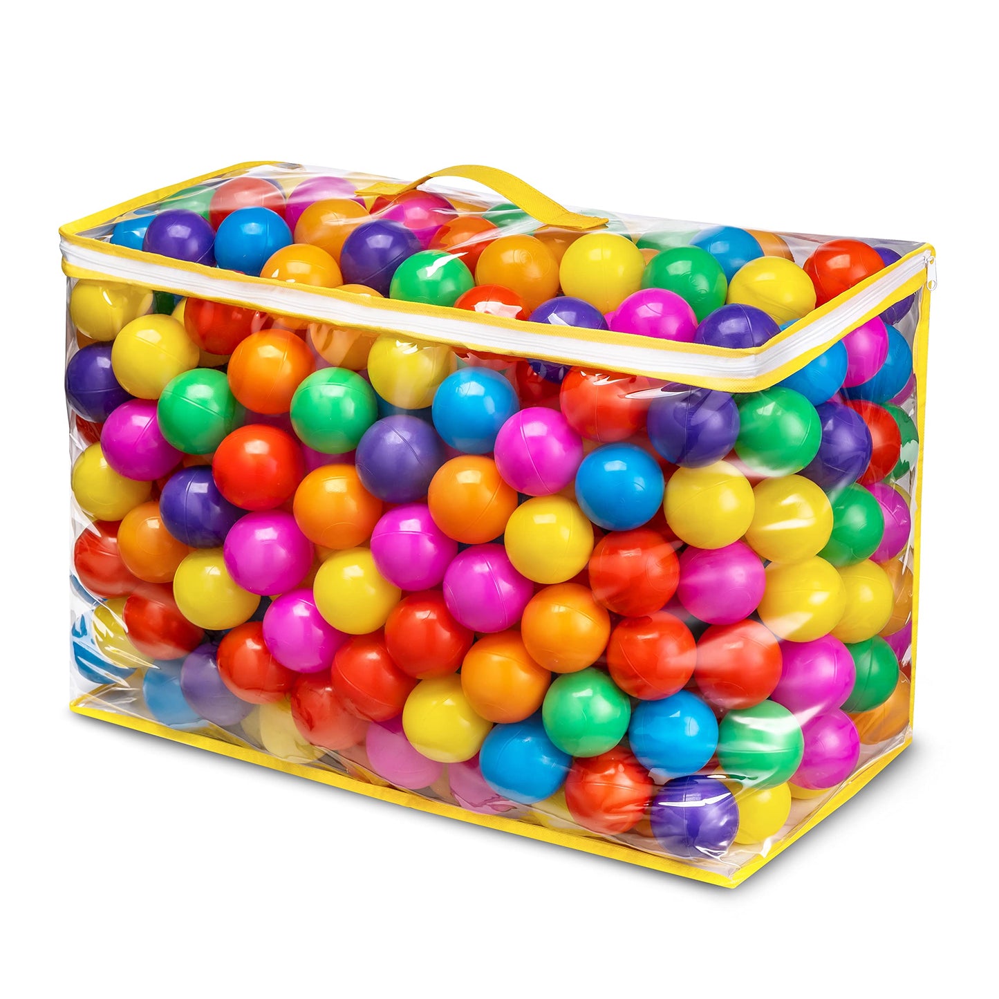 HotHovenlay Ball Pit Balls Phthalate Free BPA Free Crush Proof Plastic - 7 Bright Colors in Reusable Play Toys for Kids with Storage Bag