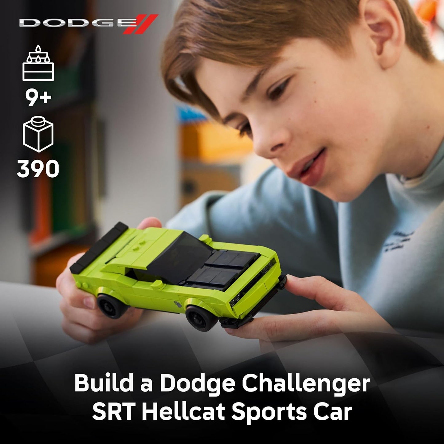 Hot LEGO Speed Champions Dodge Challenger SRT Hellcat Sports Car Toy - Building Set for Learning, Play and Display - Kids Toy for Boys and Girls, Ages 9+ - Birthday Gift Idea for Race Car Fans - 77237