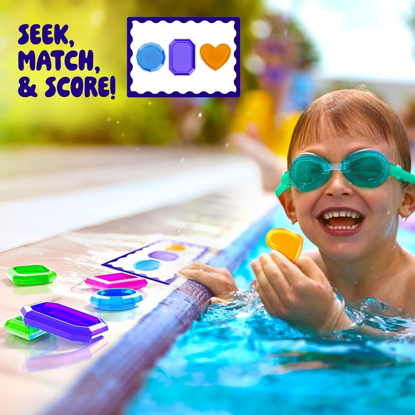 HotDan&Darci Pool Gem Hunt Diving Game for Kids - Pools Toys for Kid Ages 6 7 8 9 10 11 12 Year Old - Water Games Swimming Dive Toy - Gifts for Girls, Boy Ages 6-8, 8-12, Summer Fun