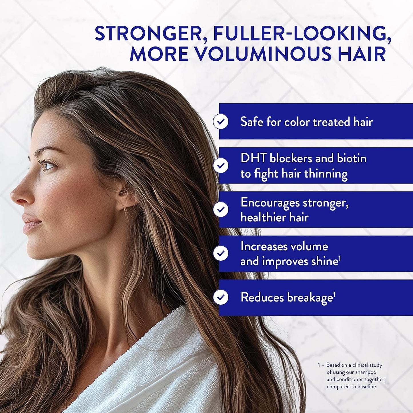 HotRoutine Wellness Anti-Thinning Shampoo & Conditioner - Rose Hips | Clinically tested shampoo for thinning hair with biotin, pea peptides, saw palmetto oil, color safe, sulfate free