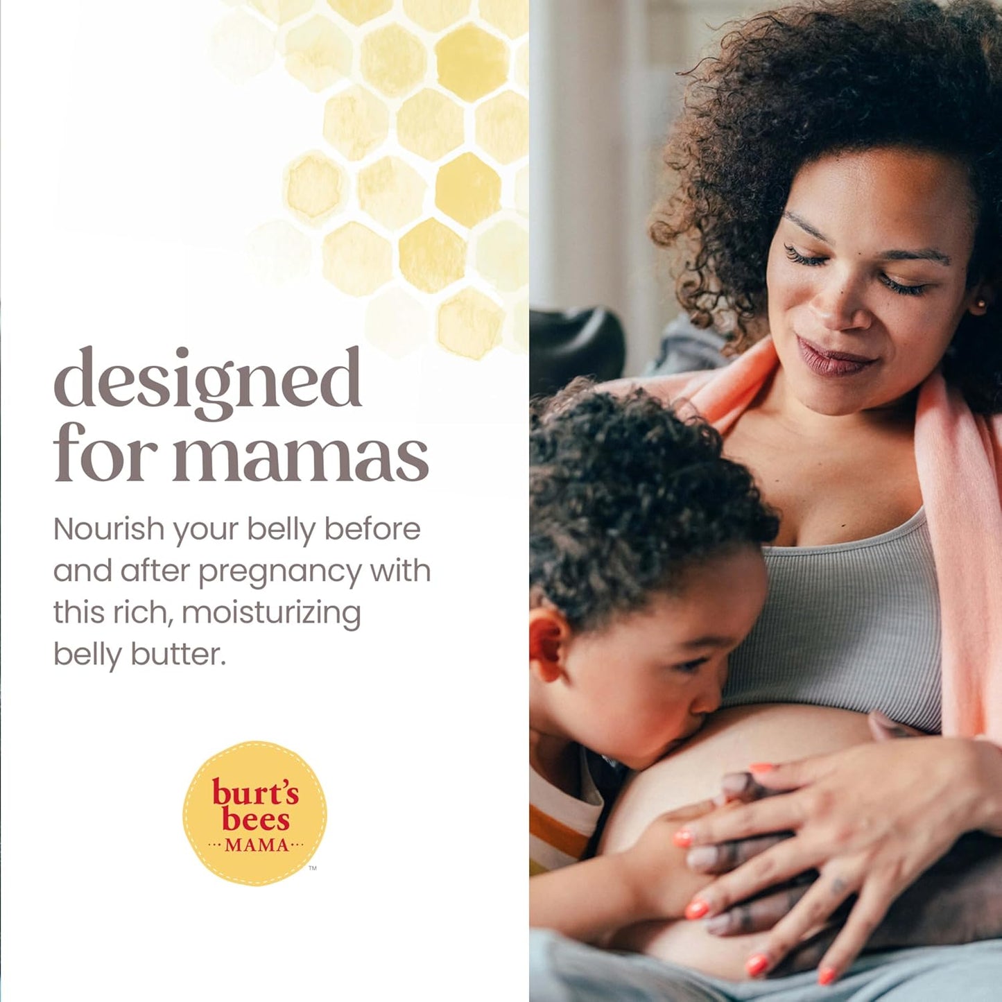 HotBurt's Bees Mama Belly Butter Stretch Mark Cream for Pregnancy Massages Body & Reduces Scar Appearance, Prenatal & Postnatal Tummy Skin Care, Shea Butter & Vitamin E Rich Formula, 6.5 Oz Tub