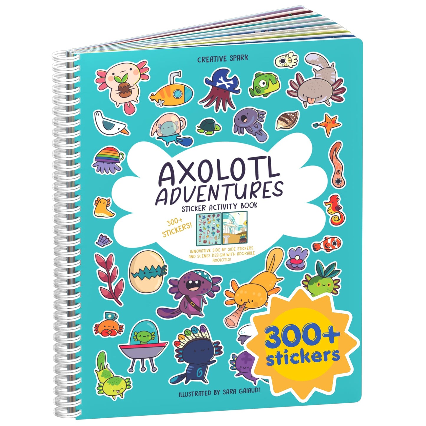 HotAnimals Habitat 500+ Kids Sticker Book by Cupkin Toddler Airplane Travel Activity Coloring and Sticker Book, Road Trip Essentials, 12 Coloring Pages + 12 Scenes for Ages 2–8 Years