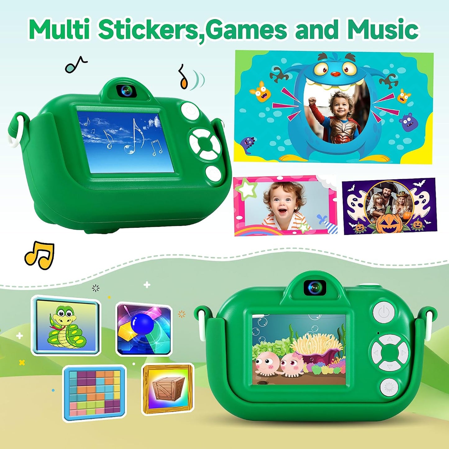 Hot Kids Camera Boys Toys for 3 4 5 6 7 8 9 Years Old Boys, 48MP Dual Lens Kids Digital Camera Christmas Birthday Gifts, 1080P HD Video Selfie Toddler Camera with 32G SD Card