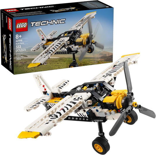 HotLEGO Technic Bush Plane Toy - Buildable Airplane Toy for Kids, Boys and Girls, Ages 8+ - Model Airplane Gift with Spinning Propeller, 4-Cylinder Piston Engine, and More - 42198