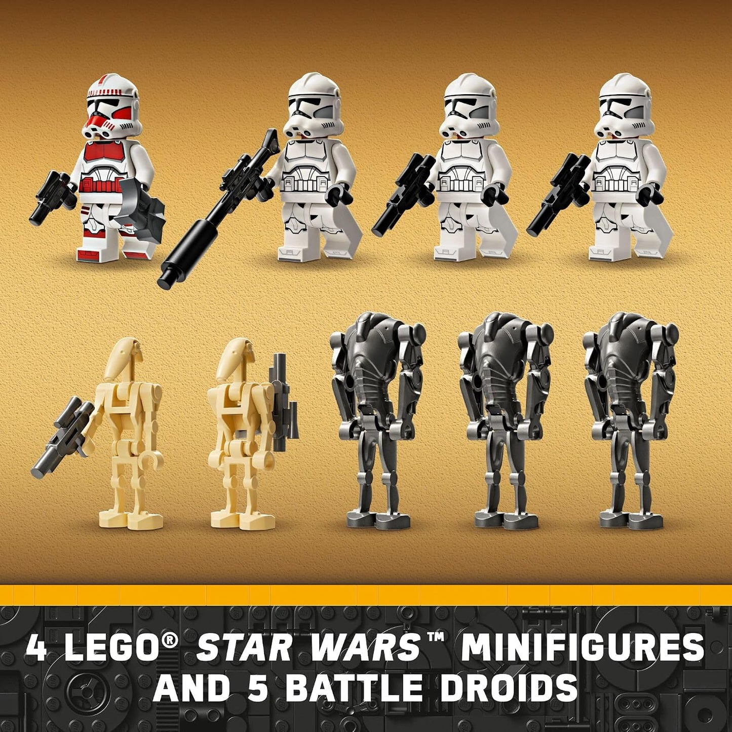 HotLEGO Star Wars Clone Trooper & Battle Droid Battle Pack Set for Kids, Buildable Toy Speeder Bike Vehicle, Tri-Droid and Defensive Post, Collectible, Gift for Boys and Girls Aged 7 and Up, 75372
