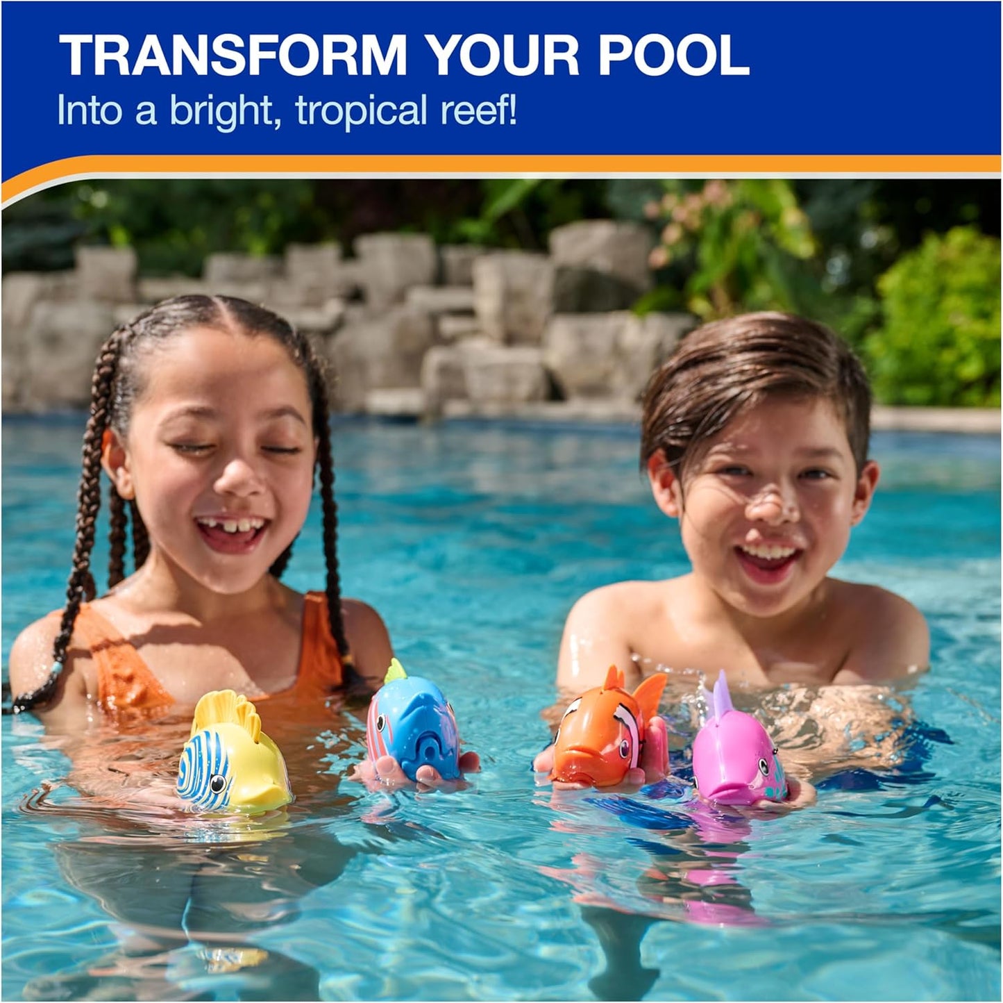 HotSwimWays Rainbow Reef Fish Toy, Kids Swimming Accessories & Water Toys, Learn to Swim Pool Toys for Kids Ages 5 & Up, Batteries Included, Tuna Turner | Realistic Swimming Patterns Inspire Imaginative Play, Toy Supports Swimming Skills, Coordination, an