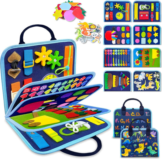 Hot Exorany Busy Board Montessori Toys for Toddler Boy Birthday Gifts, Busy Book Sensory Learning Toys for Toddlers, Toddler Boy Airplane Car Travel Toy Educational Activities