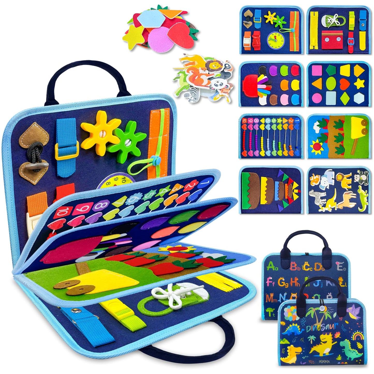 HotExorany Busy Board Montessori Toys for Toddler Girl Birthday Gifts, Busy Book Sensory Learning Toys for Toddlers, Toddler Girl Airplane Car Travel Toy Educational Activities