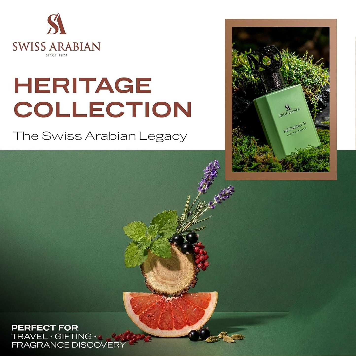 Hot Swiss Arabian Patchouli 01 Patchouli Cologne for Men & Women – Long Lasting Modern Fougere Eau de Parfum, Lavender Mint Aromatic Notes | Heritage Collection Unisex Arabic Fragrance 50ml