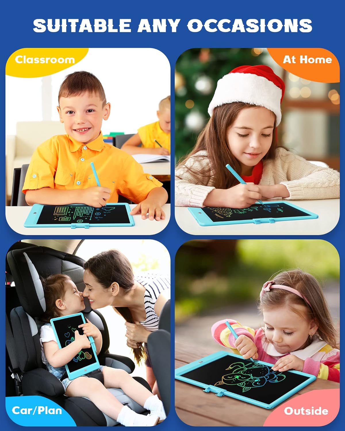 Hot Bravokids Toys for 3-6 Years Old Girls Boys, LCD Writing Tablet 10 Inch Doodle Board, Electronic Drawing Pads, Educational Birthday Gift for 3 4 5 6 7 8 Years Old Kids Toddler (Blue)